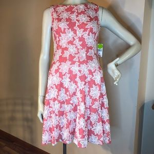 Pink Peach and White Laced Flower Spring Dress